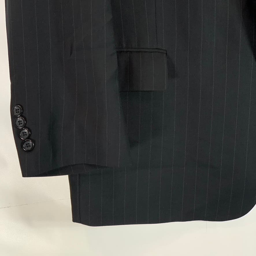 CARAVELLI Men's Black Pinstripe Three-Button Suit Jacket SZ 44S
