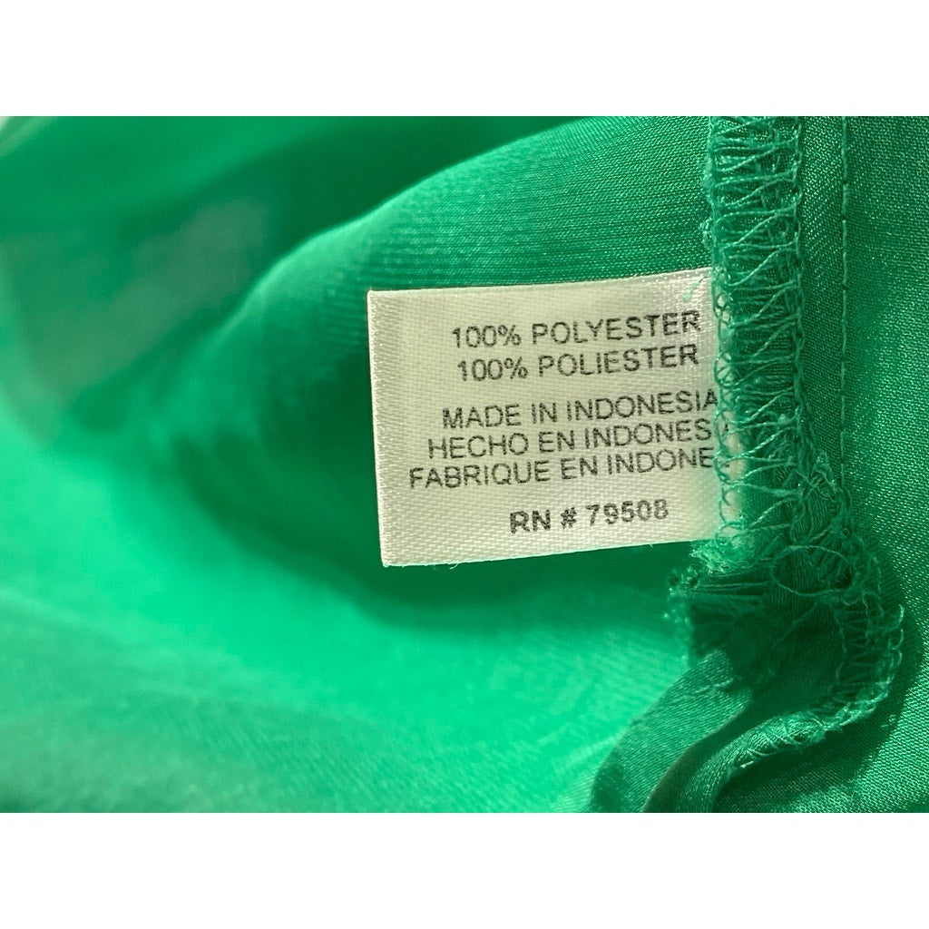 VIOLET & CLAIRE Women's Dark Green V-Neck Short Sleeve Side Slit Top SZ L