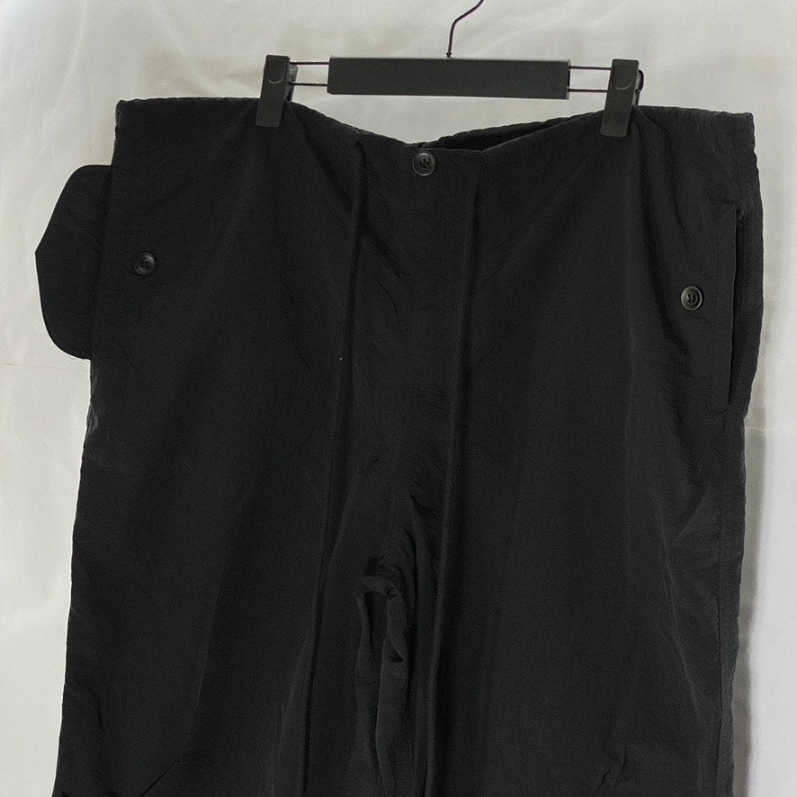 VANESSA LAB Women's Black Solid Drawstring Straight Leg Tech Pant SZ L