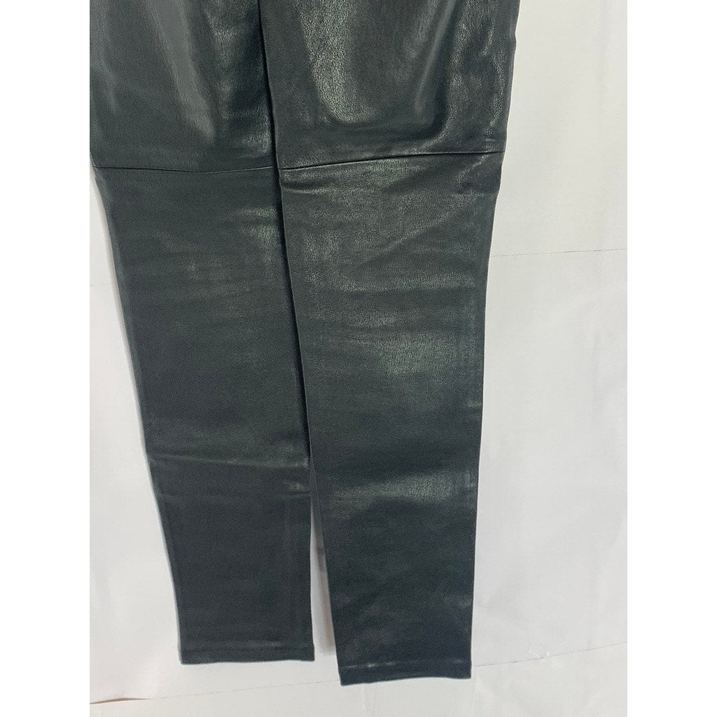 J. LINDEBERG Women's Black Leather Daphne Stretch Pull-On Pant SZ 34