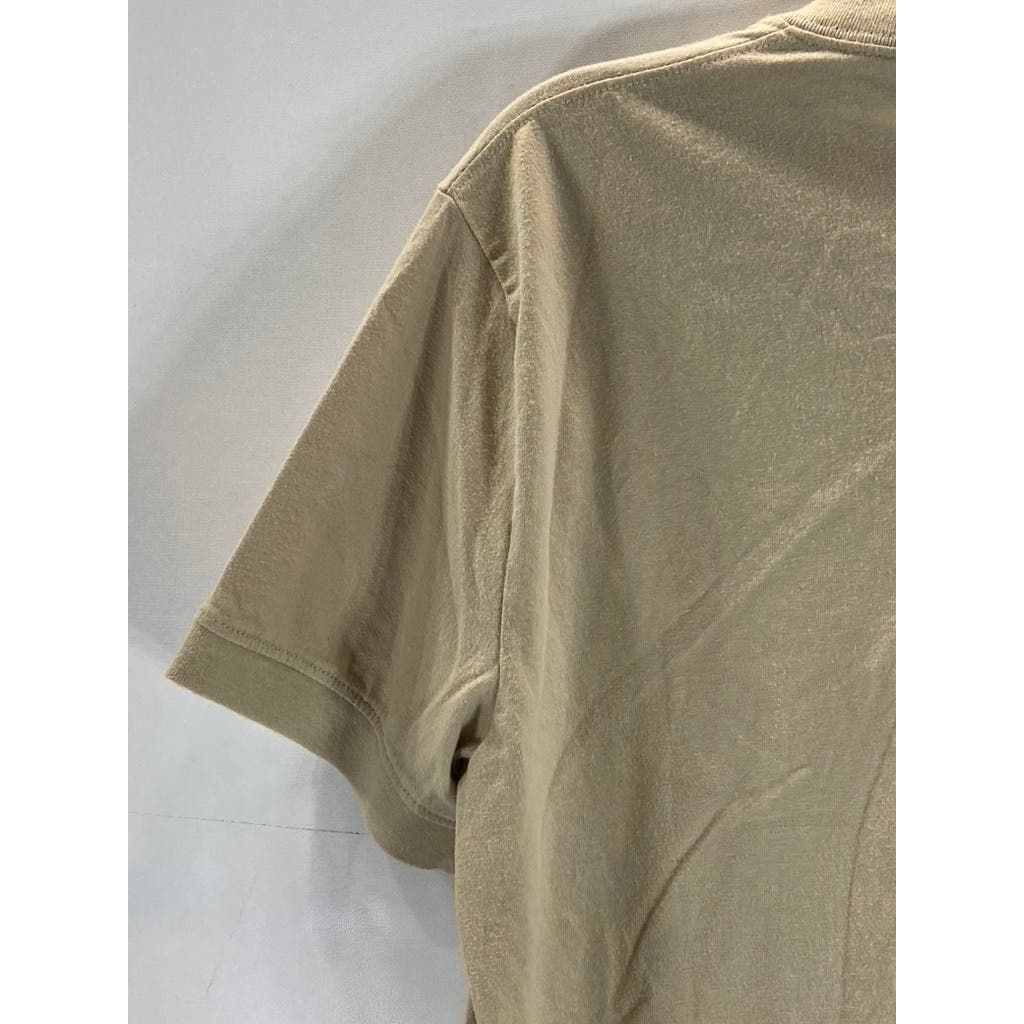ABERCROMBIE & FITCH Men's Beige Soft A&F Short Sleeve Henley Shirt SZ M