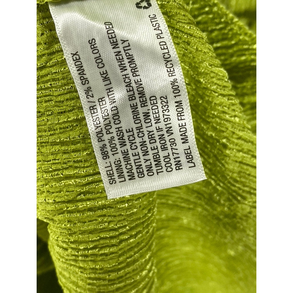 WILD FABLE Women's Lime Green Ruffle Tiered V-Neck Textured Mini Dress SZ M