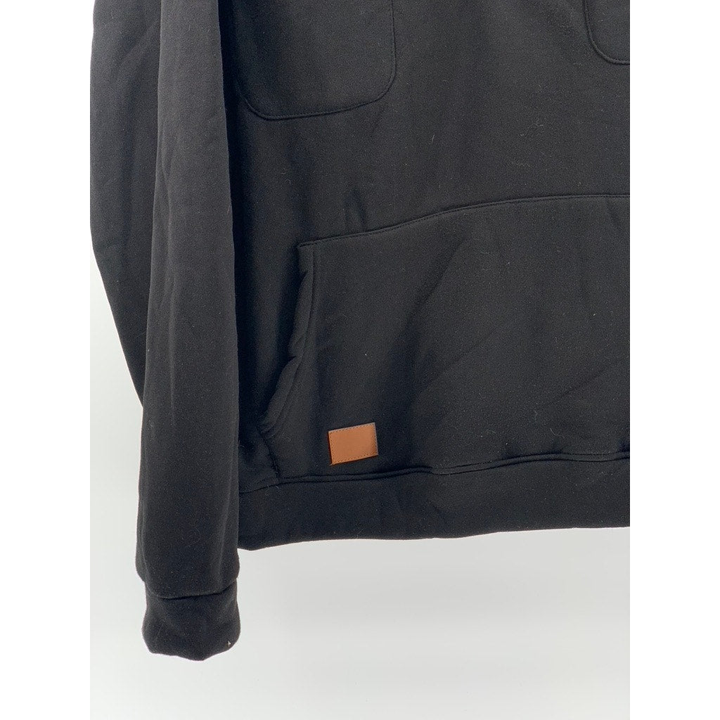 UNBRANDED Men’s Black Half-Zip Hooded Pullover Sweater SZ 2XL