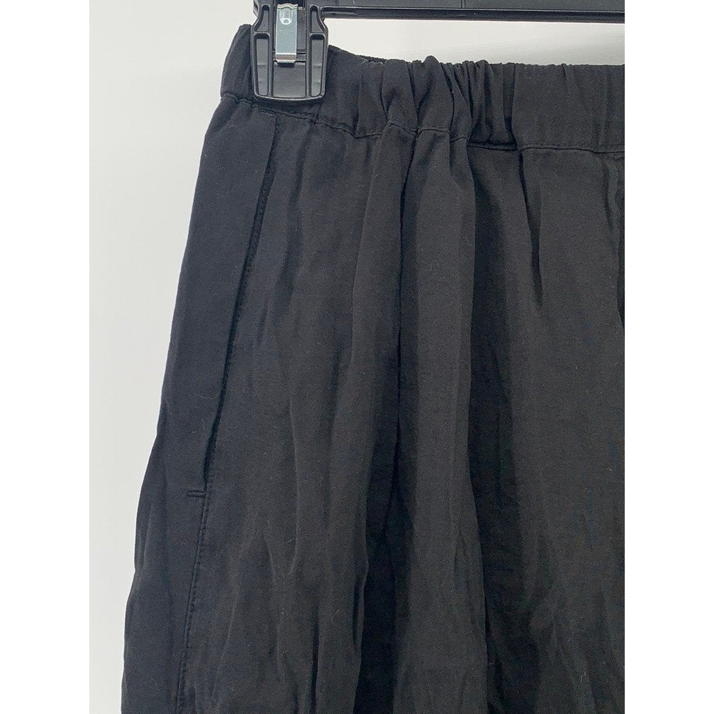 MADEWELL Women's Black Pull-On Elastic Waist Relaxed Fit Wide-Leg Pants SZ XS