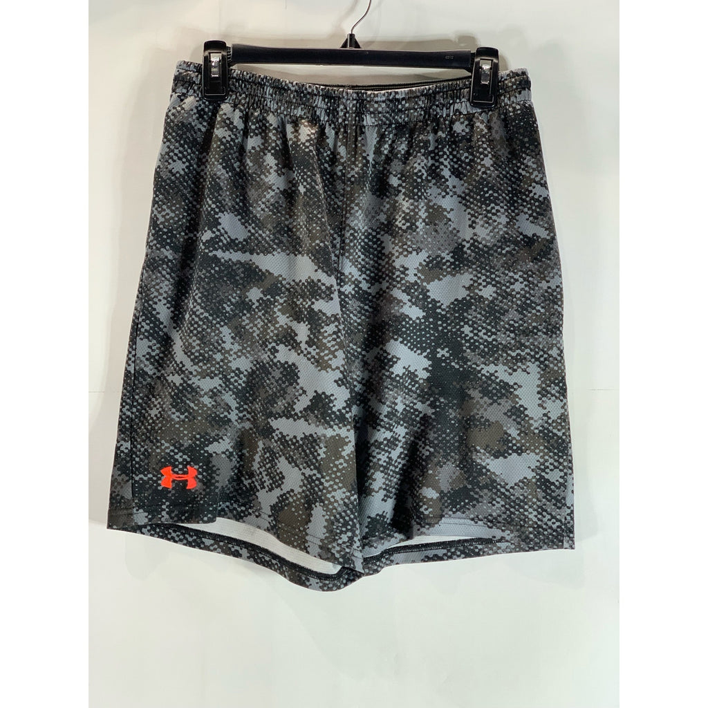 UNDER ARMOUR Men's Gray Elastic Waist Loose-Fit Pull-On Active Shorts SZ M