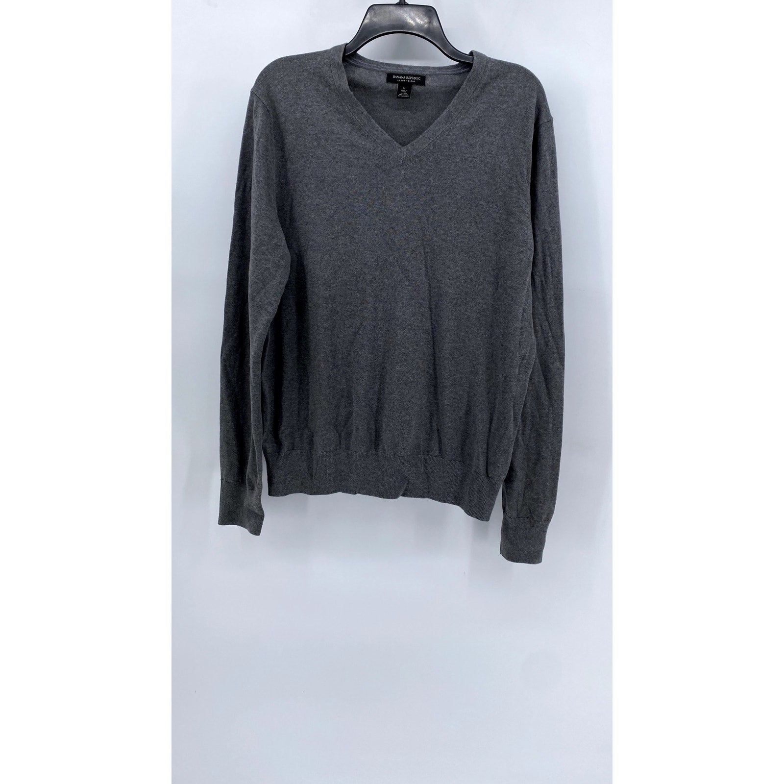 BANANA REPUBLIC Women's Gray V-Neck Sweater SZ L