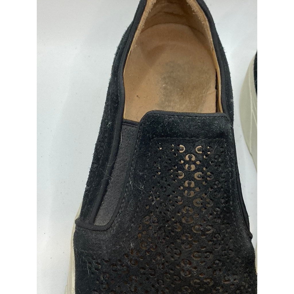 VIONIC Women's Black Suede Leather Kimmie Perf Round-Toe Slip-On Shoes SZ 8