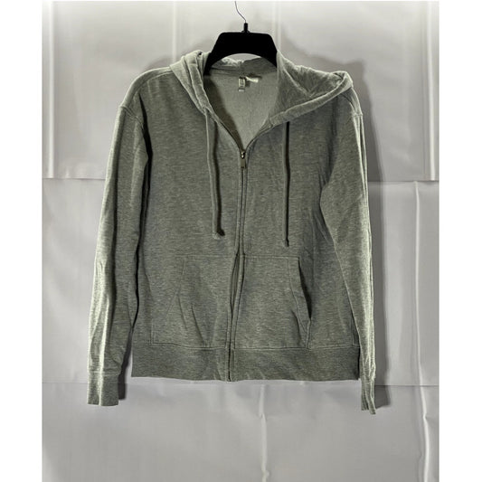 DIVIDED By H&M Women's Grey Heather Casual Zip-Up Hooded Sweater SZ XS