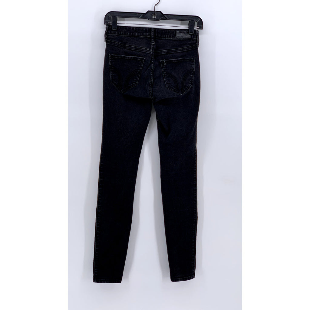 HOLLISTER Women's Black Mid-Rise Super Skinny Jeans SZ 25