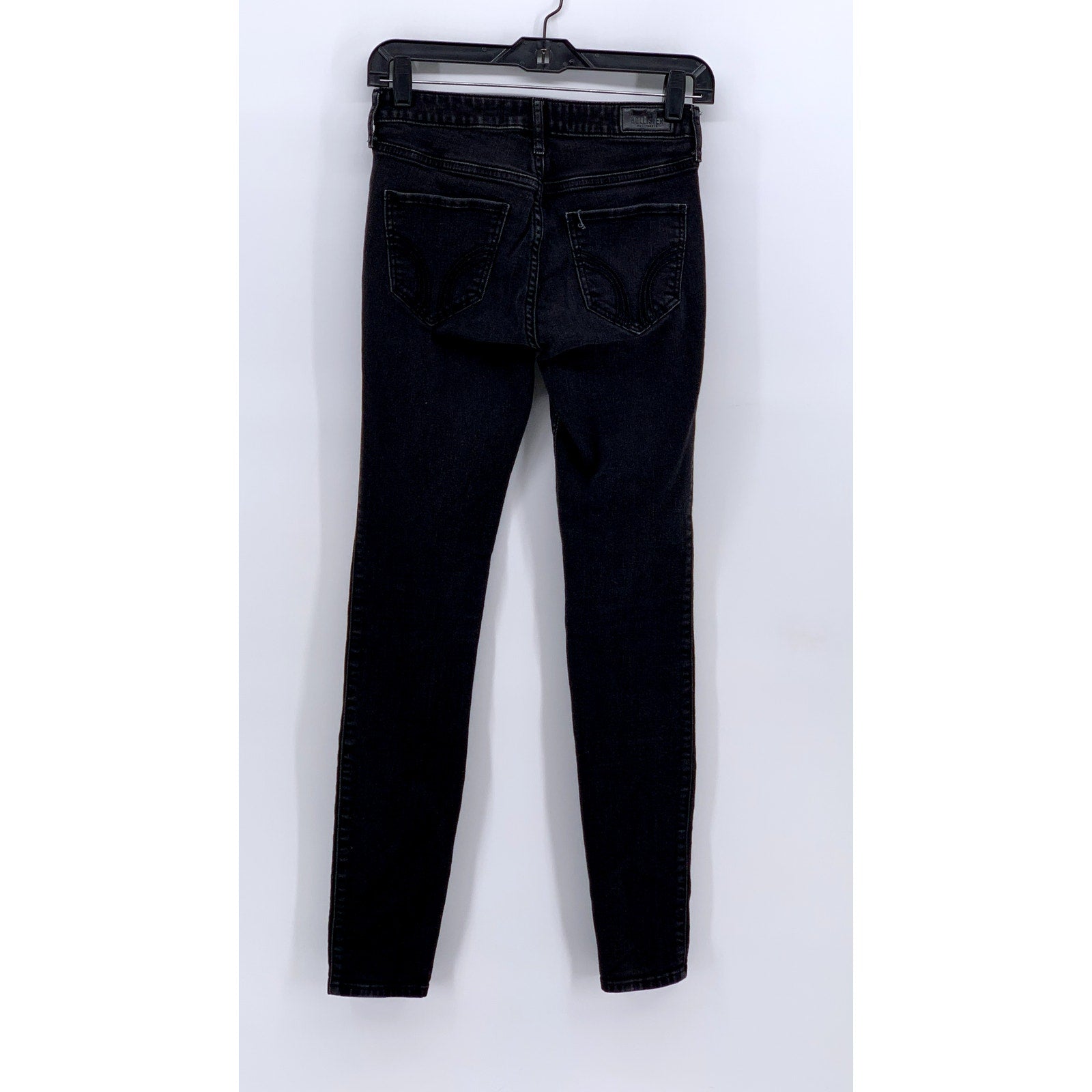 HOLLISTER Women's Black Mid-Rise Super Skinny Jeans SZ 25