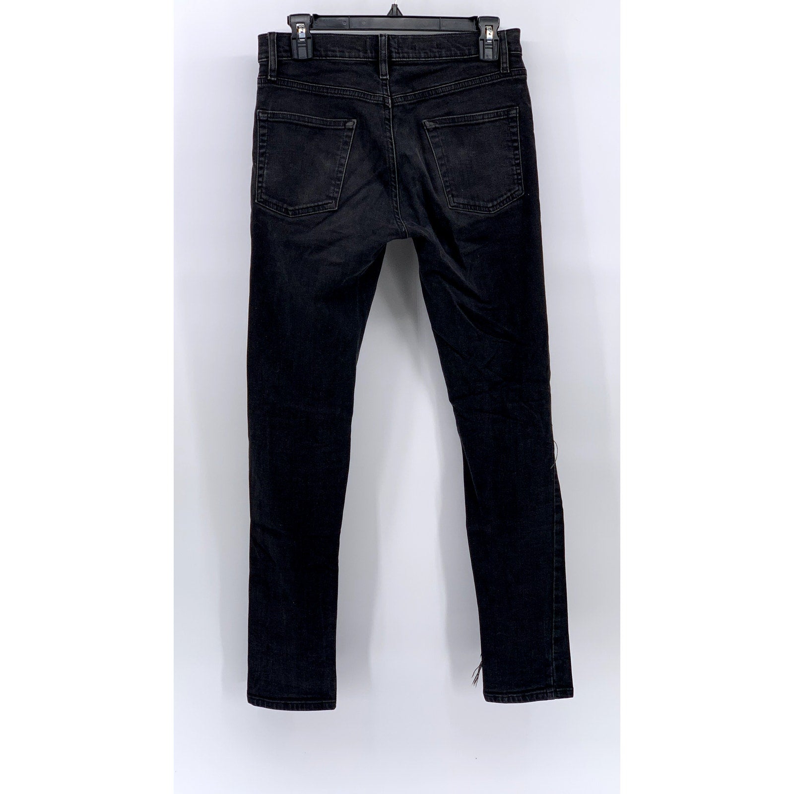 TOPMAN Men's Black Distressed Skinny Stretch Jeans SZ 30R