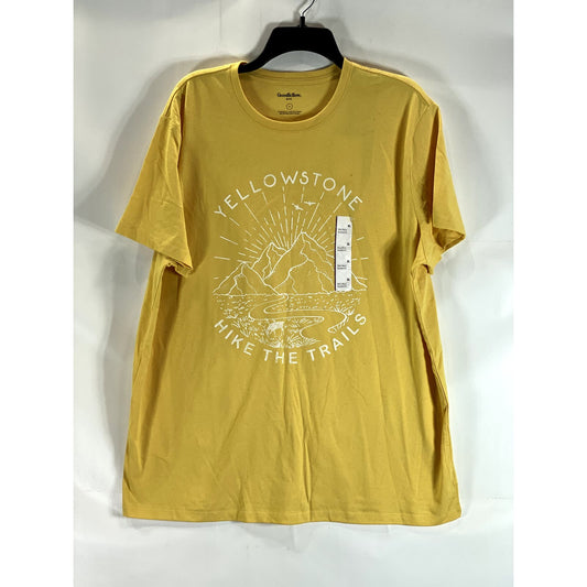 GOODFELLOW & CO Men's Yellow Graphic Yellowstone Hike The Trails T-Shirt SZ XL