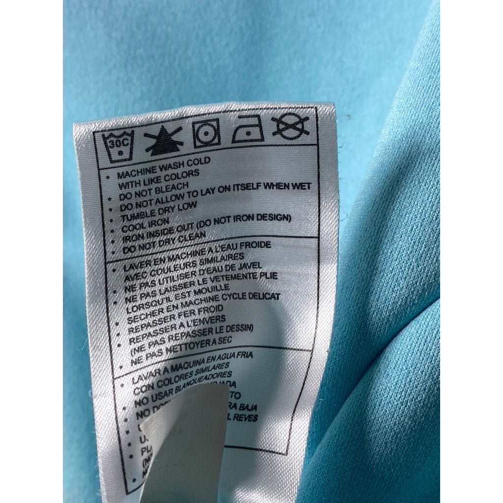 NIKE Women's Aqua Blue Anime Graphic Dri-Fit Mock-Collar Zip-Up Golf Sweater SZM