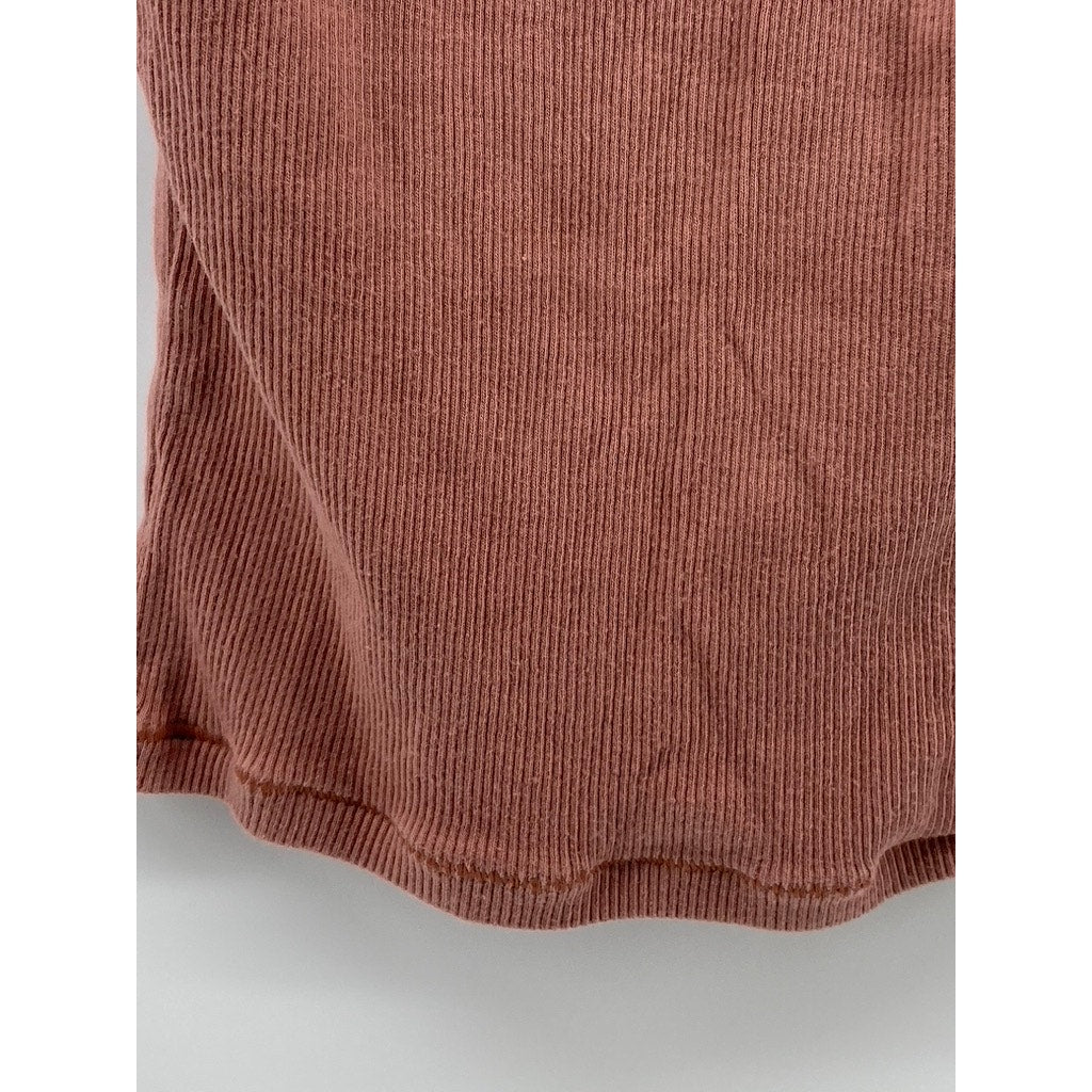 UNBRANDED Women's Rust Ribbed Scoop-Neck Casual Tank Top SZ M