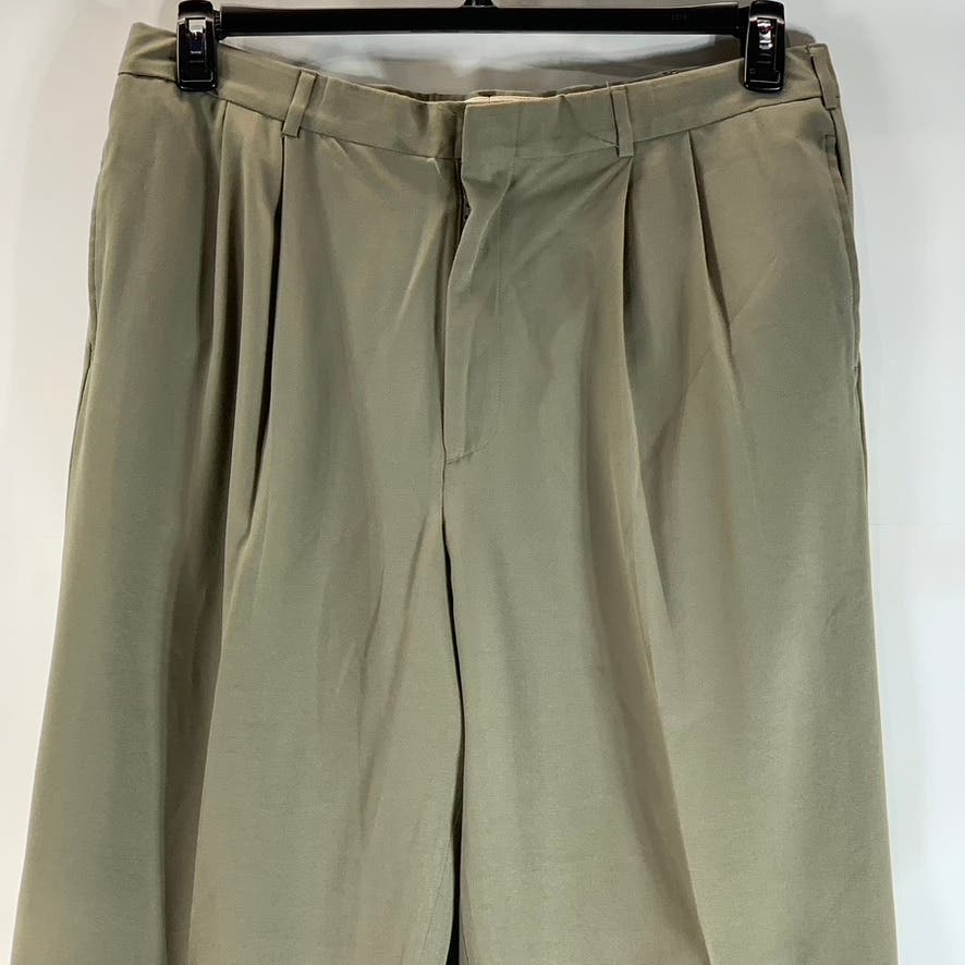PERRY ELLIS PORTFOLIO Men's Tan Pleated-Front Classic-Fit Dress Pants SZ 38X32