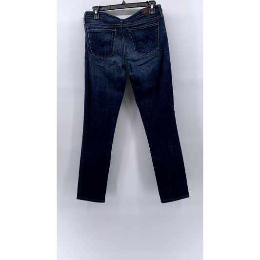 AG ADRIANO GOLDSCHMIED Women's Blue Denim The Stilt Cigarette Leg Jeans SZ 27