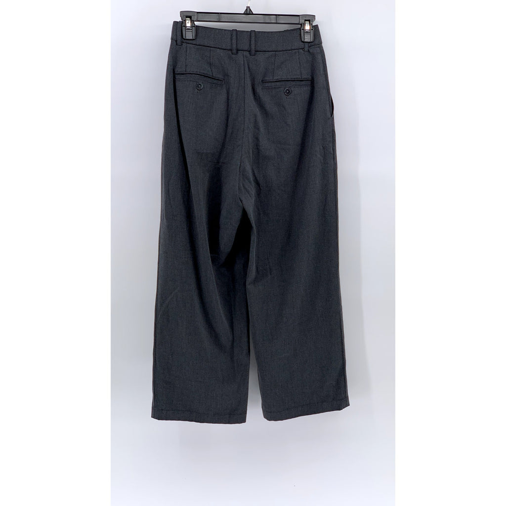 UNIQLO Women's Charcoal Gray Pleated Straight-Leg Pant SZ S