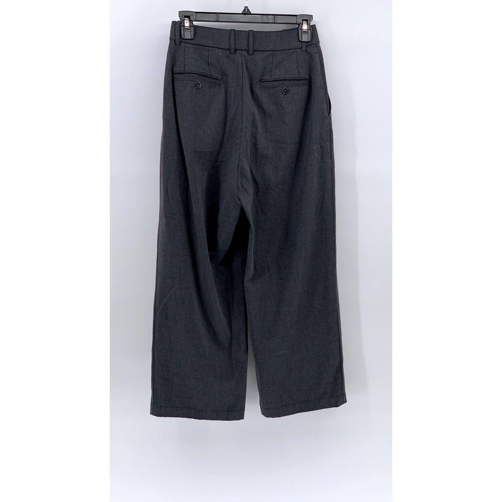 UNIQLO Women's Charcoal Gray Pleated Straight-Leg Pant SZ S