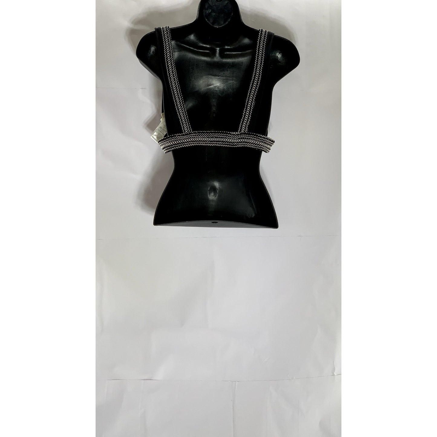 KISUII Women’s Black-White Overstitch V-Neck Pullover Bikini Top SZ M