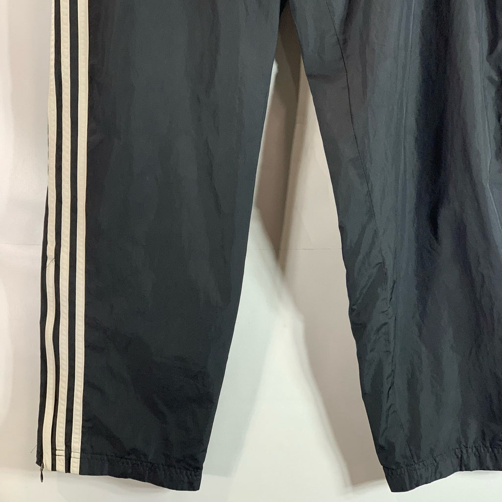 ADIDAS Men's Black 3-Stripe Climashell Zipper-Hem Windbreaker Track Pant SZ M
