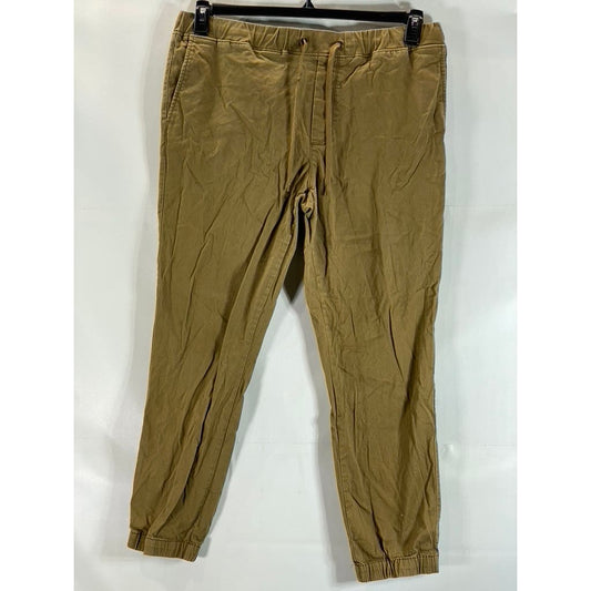 GOODFELLOW & CO Men's Dapper Brown Athletic-Fit Drawstring Pull-On Jogger SZ L