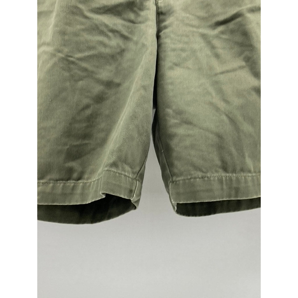 DOCKERS KHAKIS Women's Olive Green Pleated Regular-Fit Shorts SZ 34