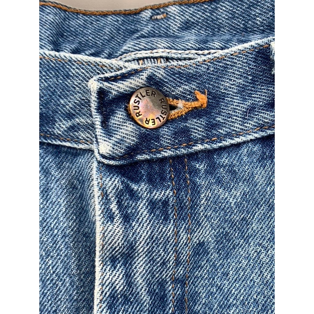 RUSTLER Men's Blue Denim Straight Leg Jeans 34X29