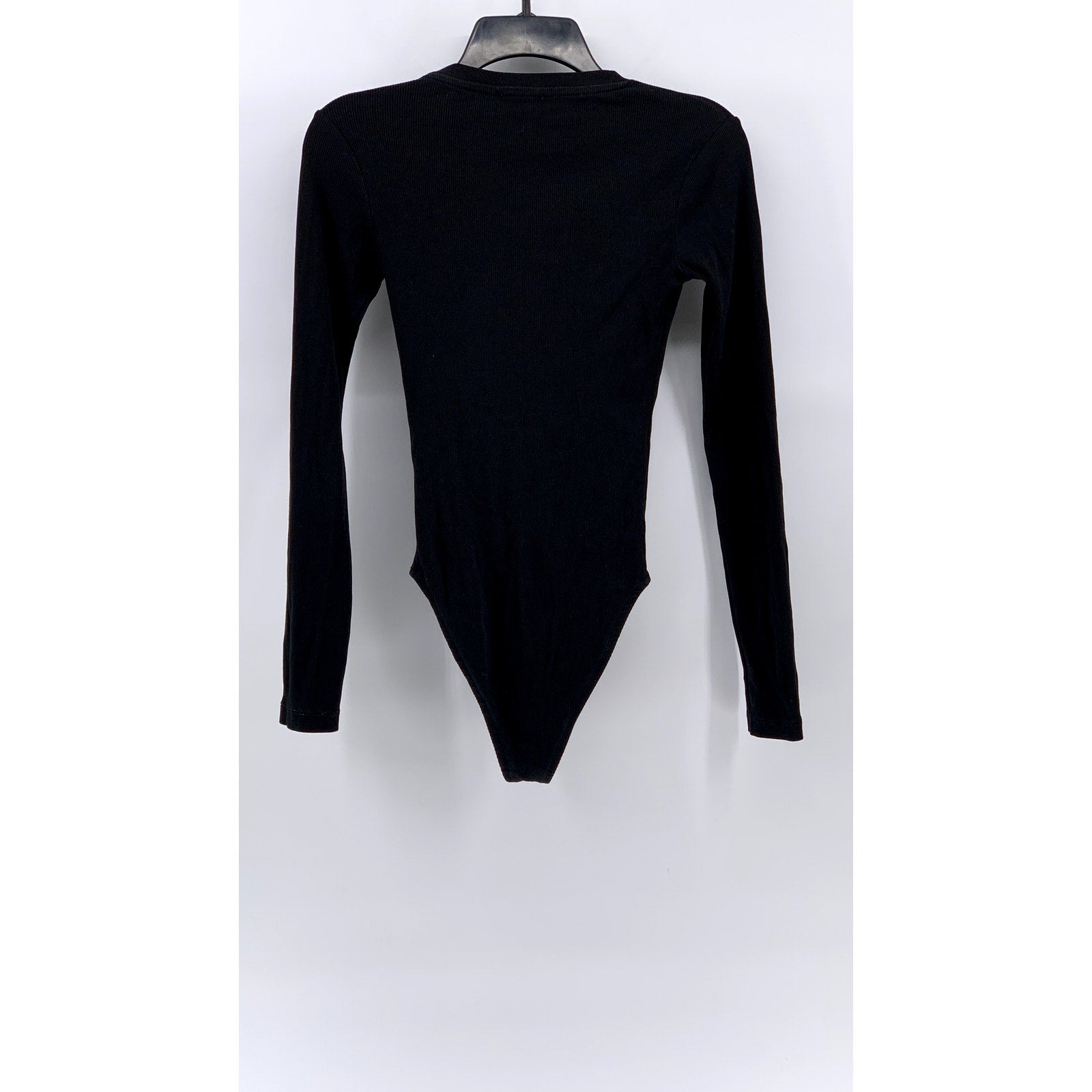 ZARA Women's Black Ribbed High-Neck Bodysuit SZ S