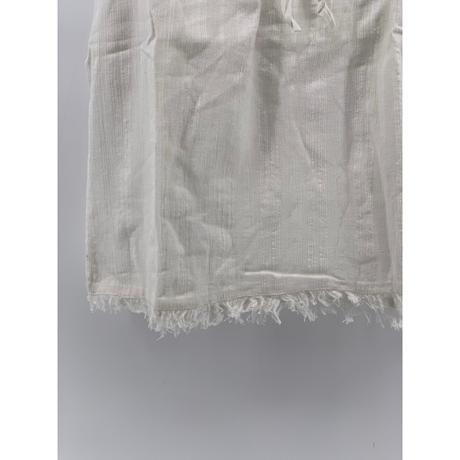 LUCKY BRAND Women's Ivory Knit Boho Ribbon V-Neck Tunic Top SZ M