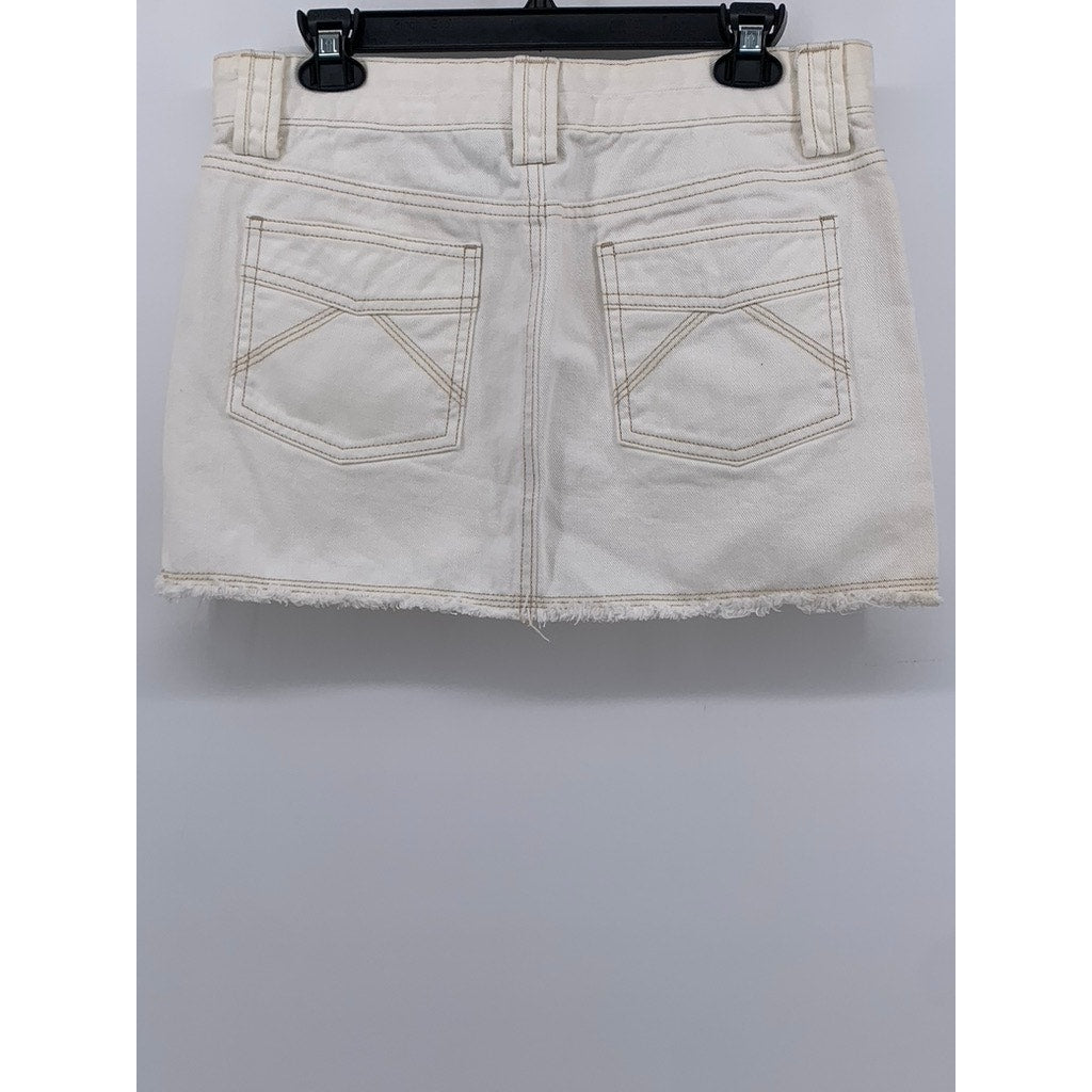 OLD NAVY Women's Vintage Y2K White Frayed Hem Mini Skirt SZ 6
