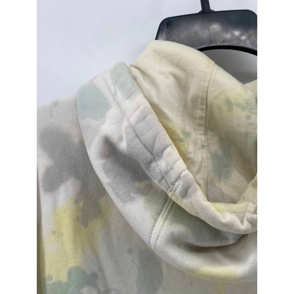 VANS Men’s White-Green Tie-Dye Regular-Fit Long Sleeve Hoodie SZ L