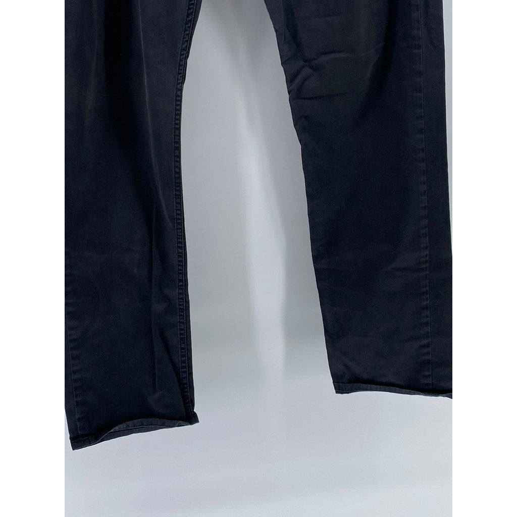 THEORY Men's Black Haydin Soft Sateen Regular-Fit Slim-Leg Pants SZ 36