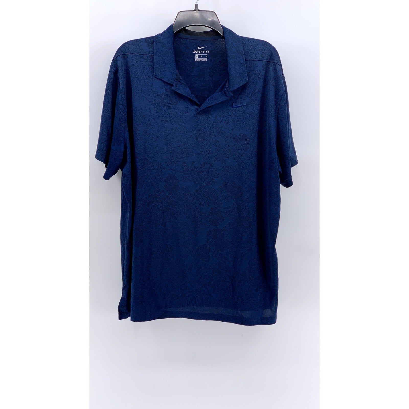 NIKE Men's Blue Dri-Fit Breathe Vapor Floral Golf Polo SZ XL