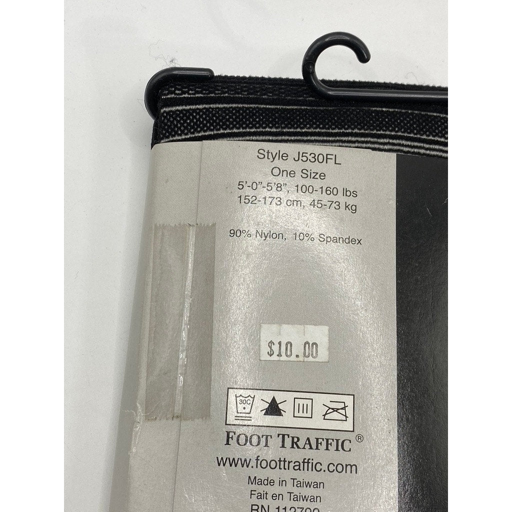 FOOT TRAFFIC Women's Black Cutout Pull-On Fashion Footless Leggings SZ OS