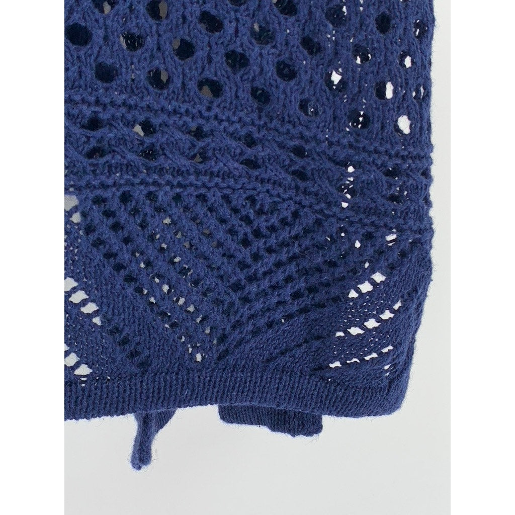 UNBRANDED Women's Navy Open Knit Open Front Cardigan SZ OS