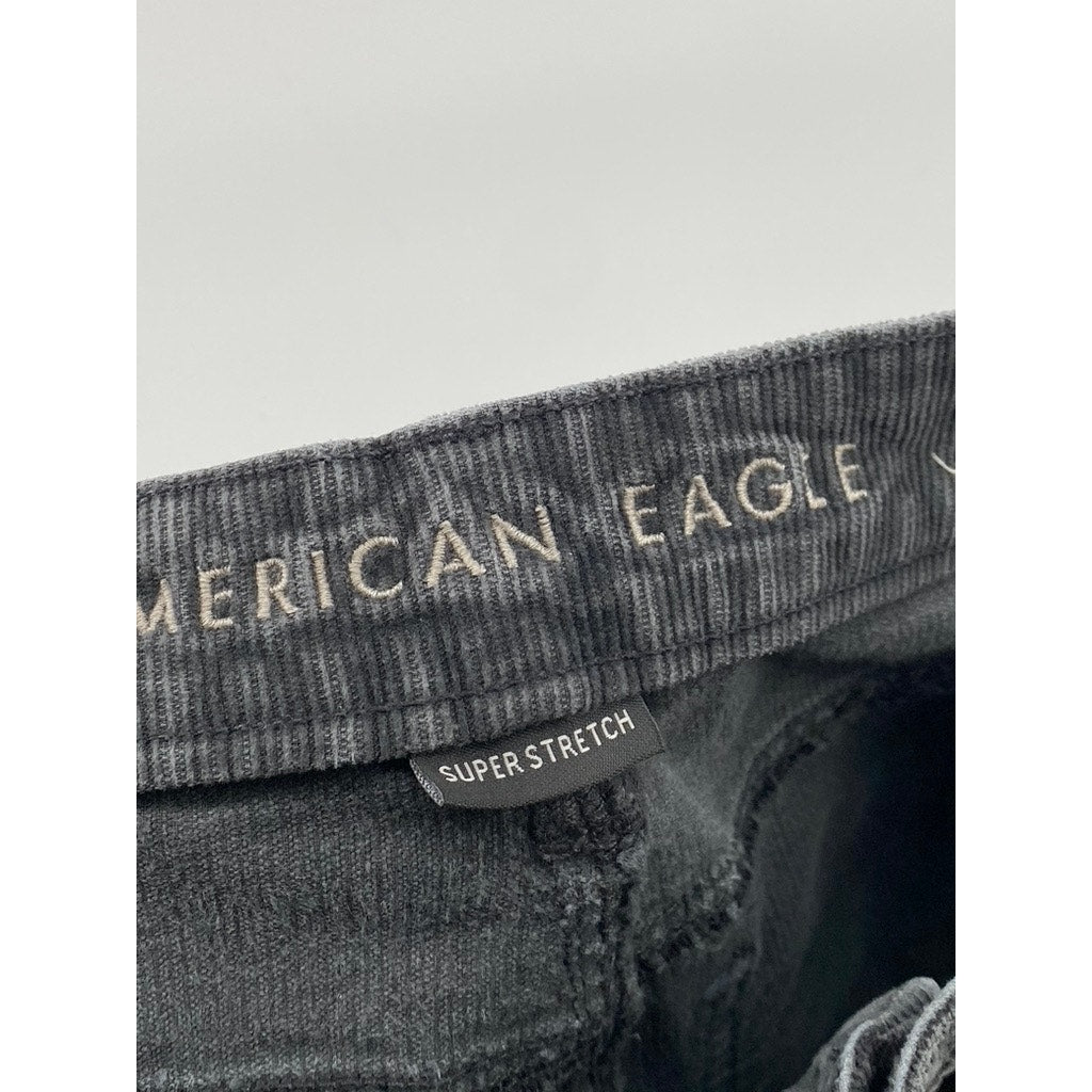 AMERICAN EAGLE Women's Black Corduroy Super Stretch X-Short Pants SZ 6