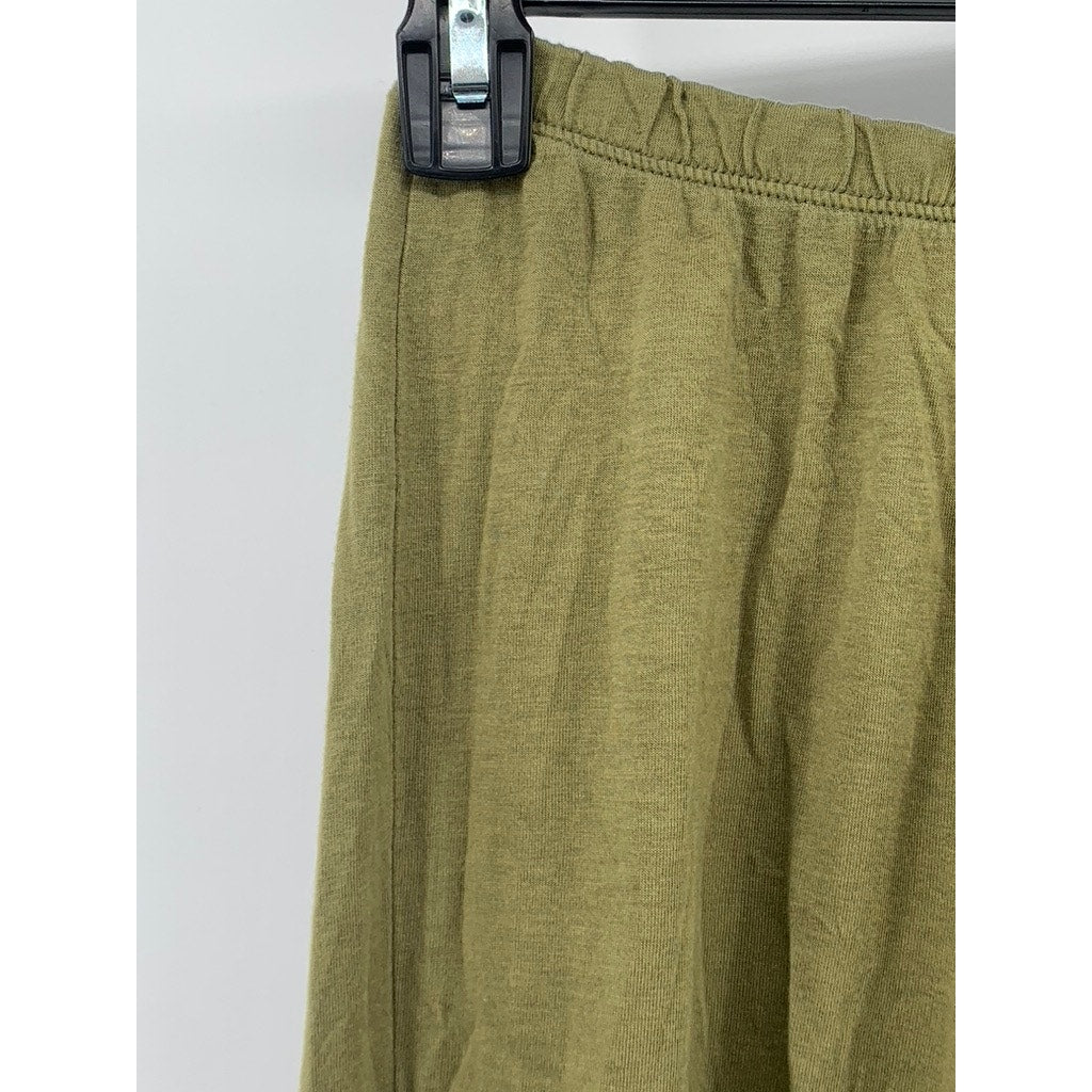 COSA BELLA Women's Olive Green Relaxed Fit Pima Cotton Pull-On Pants SZ S