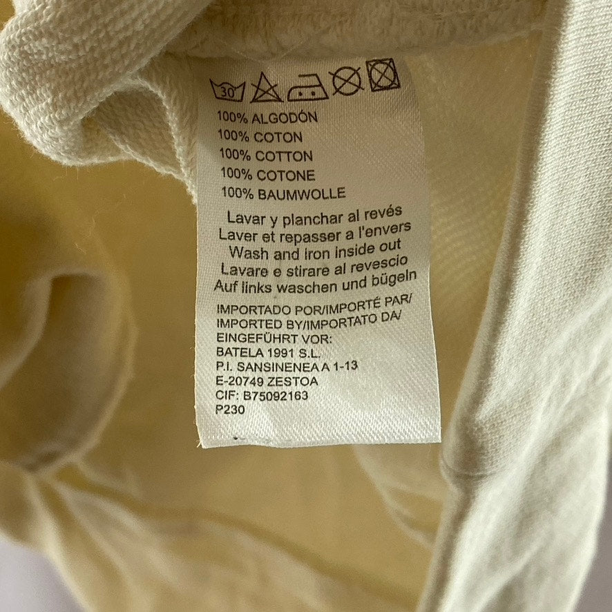 BATELA SEA STYLE Women's Cream Snap-Button Patch Logo Hooded Sweater SZ 8