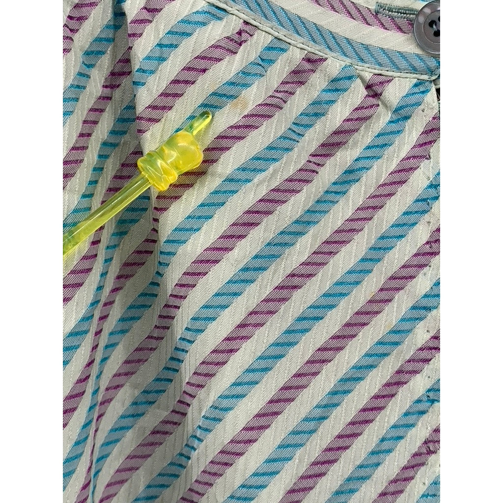 MACPHERSON'S By LAURA BIAGIOTTI Women's White Striped Cashmere Skirt SZ 46