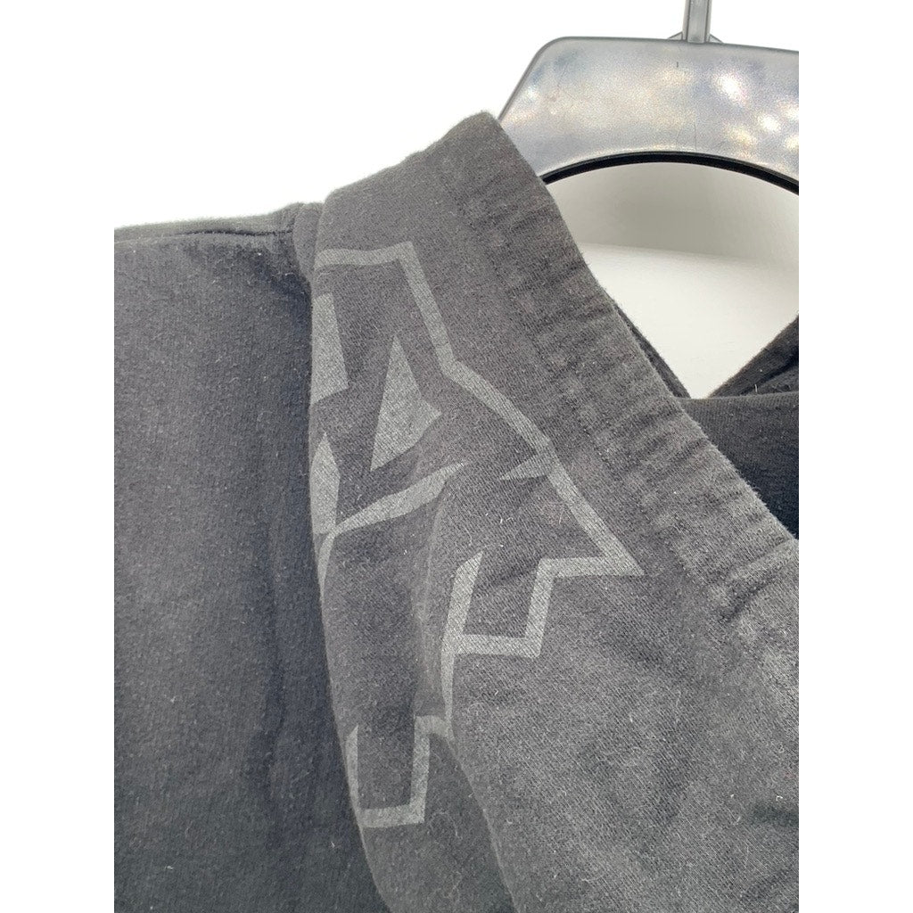 OFFICIAL Men's Washed Black Printed Casual Hoodie SZ S