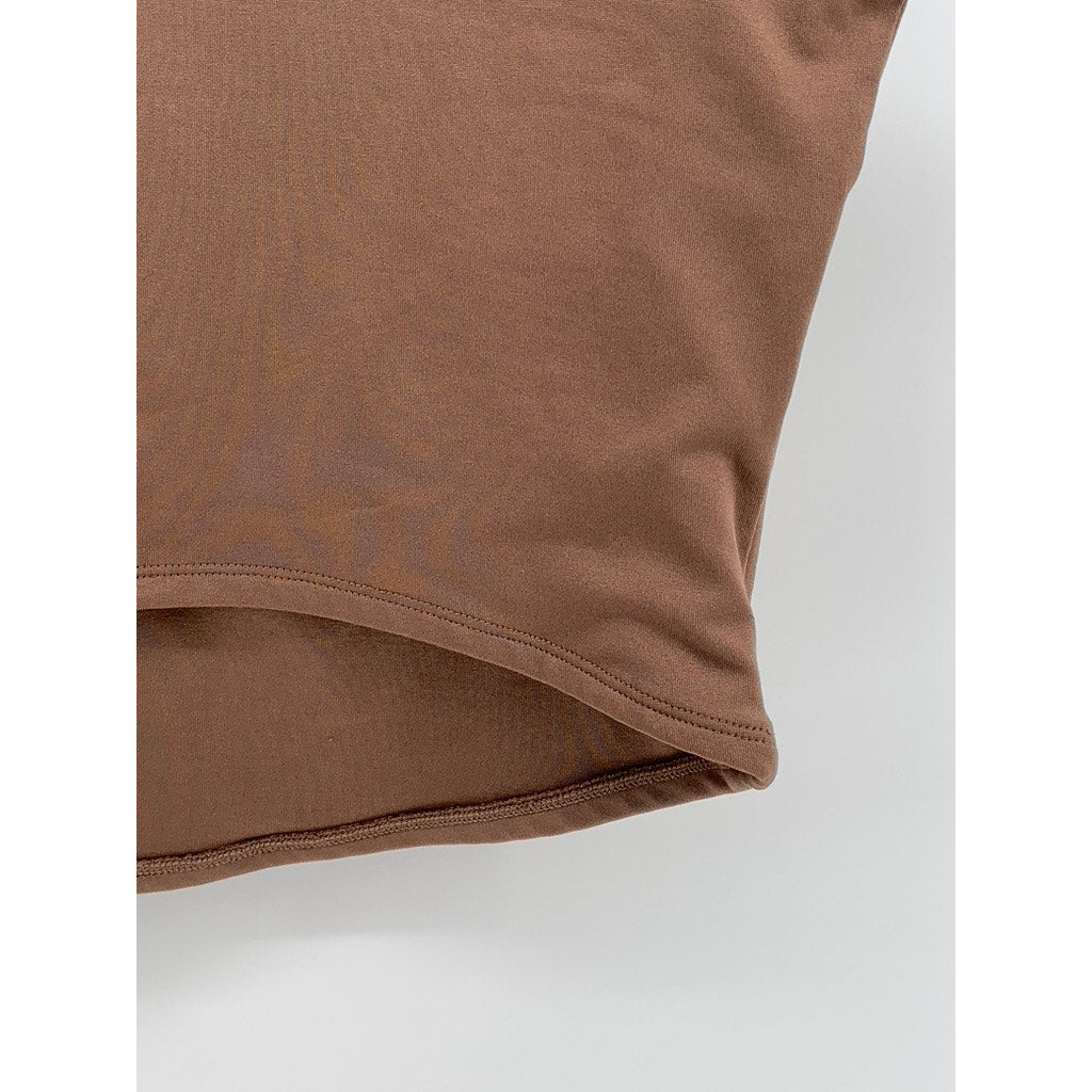 ALMOST FAMOUS Women's Brown Scoop-Neck Sleeveless Crop Top SZ L