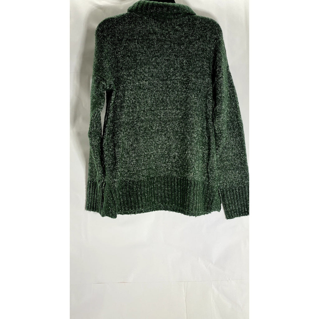 BANANA REPUBLIC Women's Dark Green Knit Mock-Neck Oversized Pullover Sweater SZS