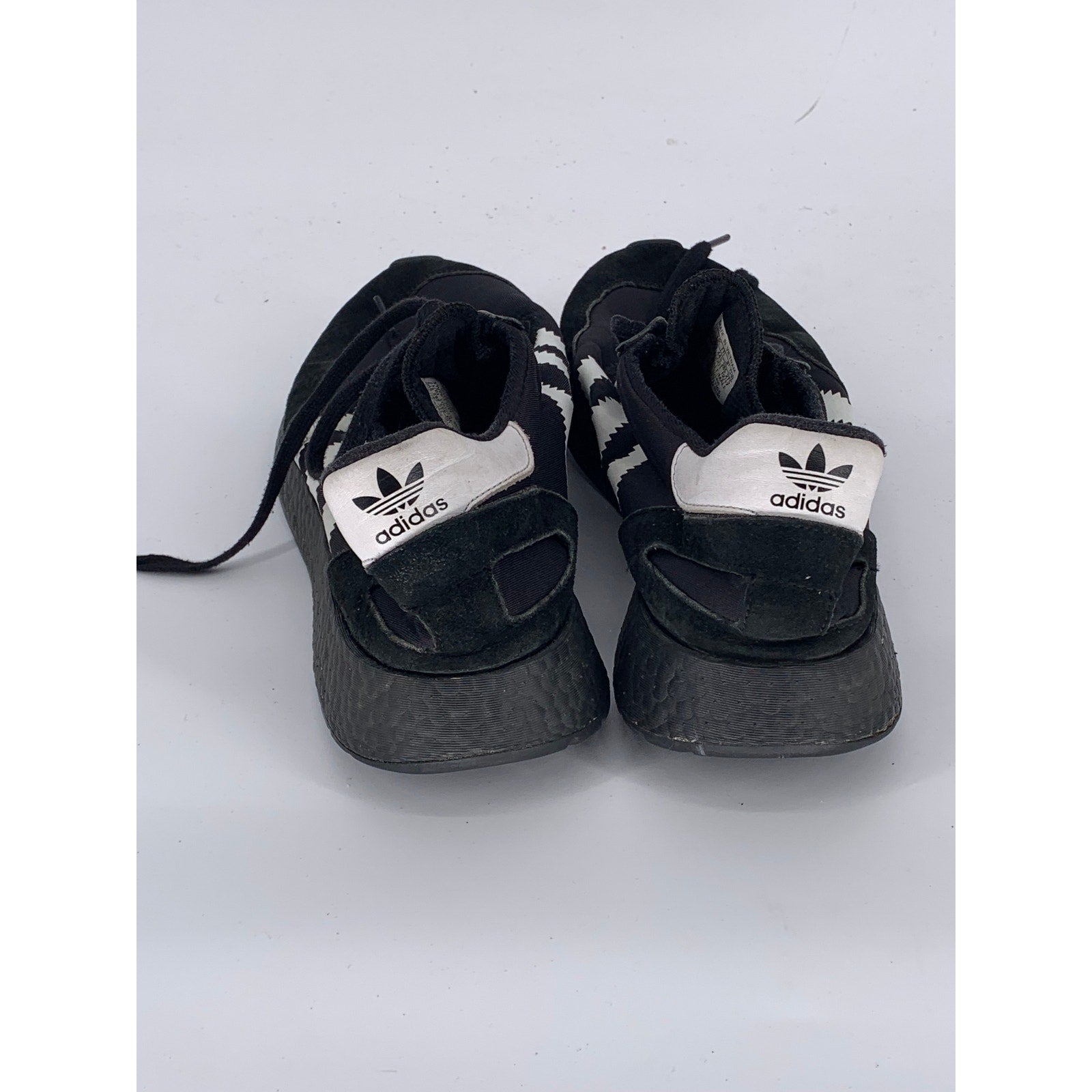 ADIDAS Men's Black-White I-5923 Black Boost Lace-Up Active Sneakers SZ 10.5