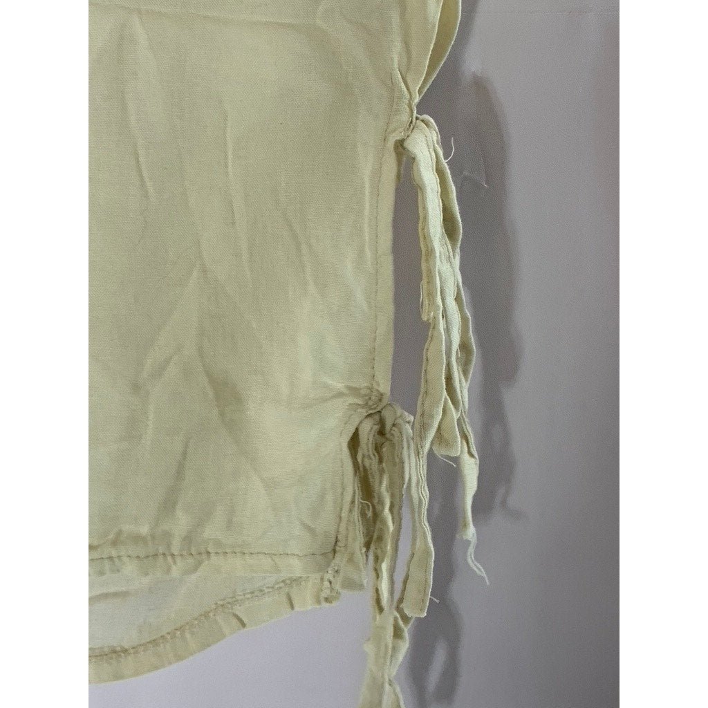 NEW COLLECTION Women's Cream Side-Tie Crewneck Sleeveless Top SZ S