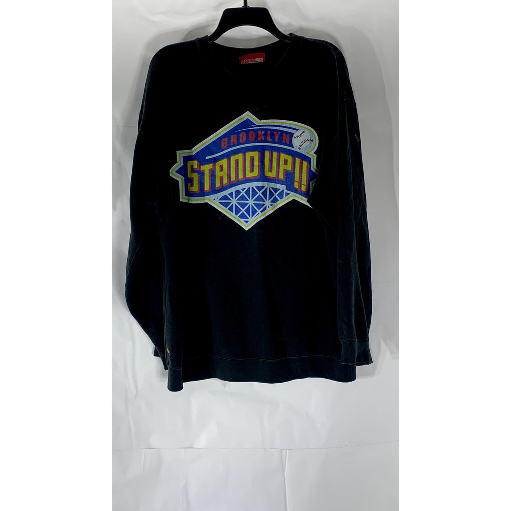 PENNANT RACEGEAR Men's Vintage Black Graphic Crewneck Long Sleeve Sweatshirt SZL