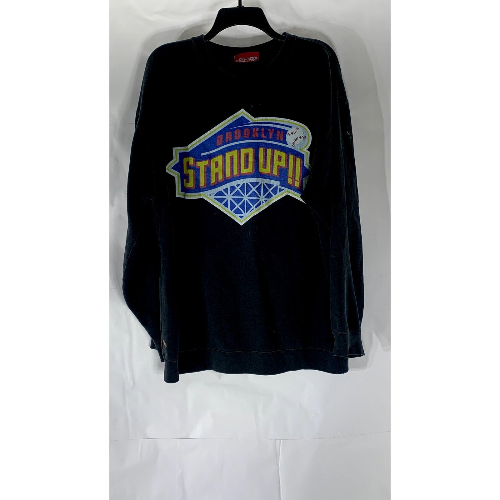 PENNANT RACEGEAR Men's Vintage Black Graphic Crewneck Long Sleeve Sweatshirt SZL