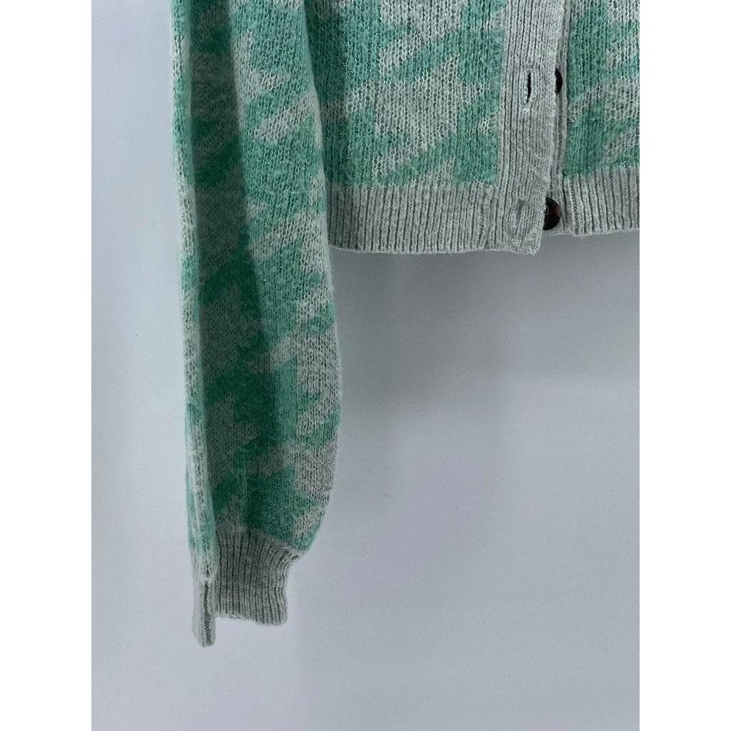WILD FABLE Women’s Gray-Green Knit Button-Up Long Sleeve Cardigan SZ S