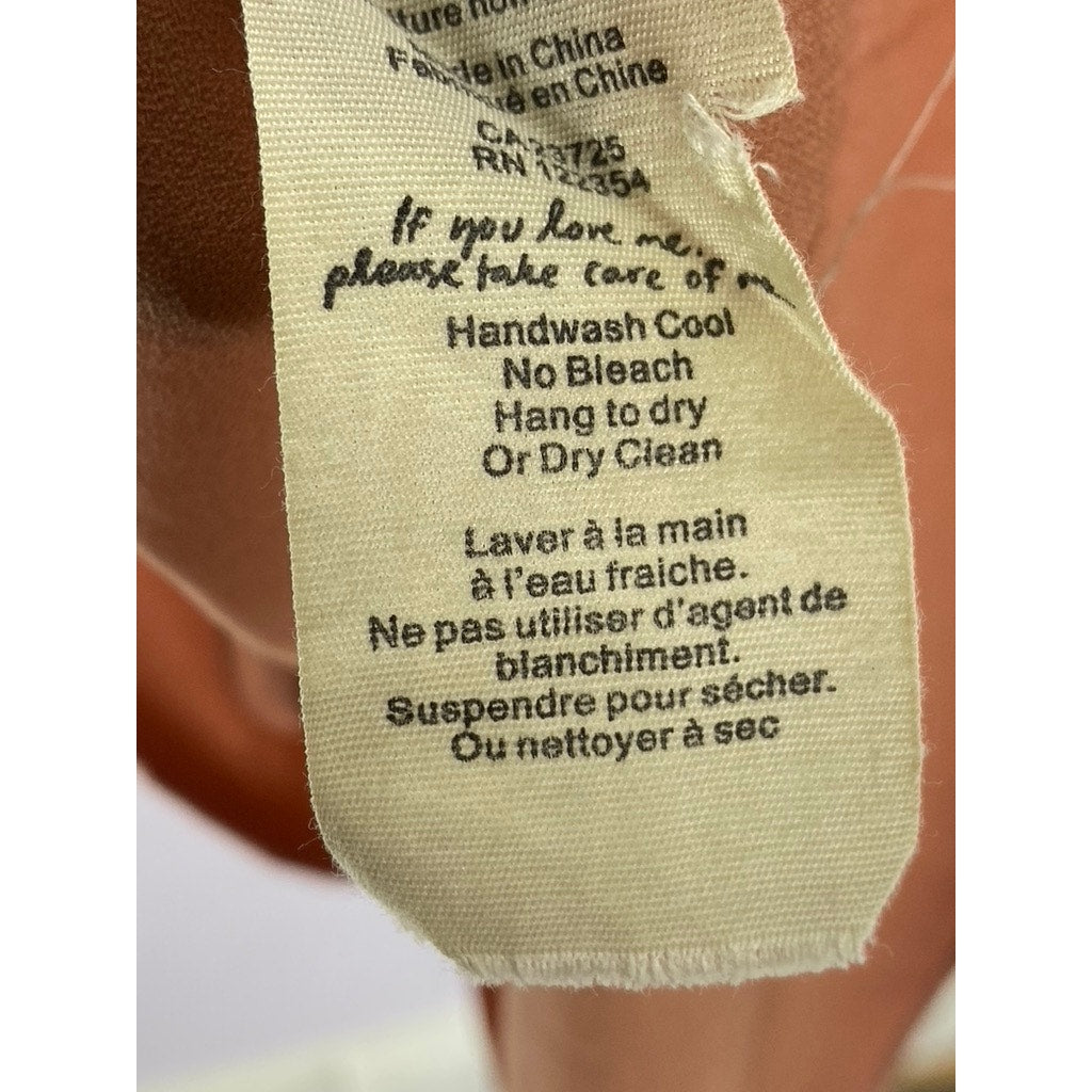 WILFRED Women's Rust Scoop-Neck Back-V Sleeveless Mini Dress SZ 8