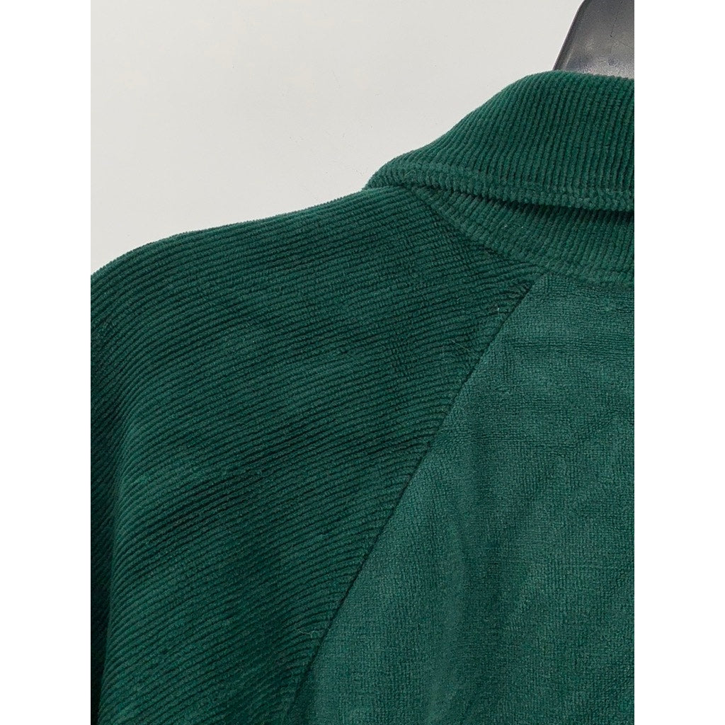 WILD FABLE Women's Green Velour Quarter-Zip Sweatshirt SZ XXL