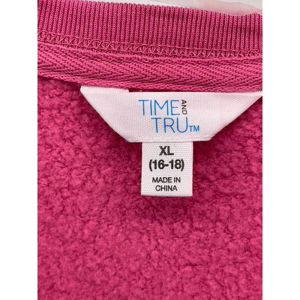 TIME & TRU Women's Pink Crewneck Long Sleeve Sweatshirt SZ XL